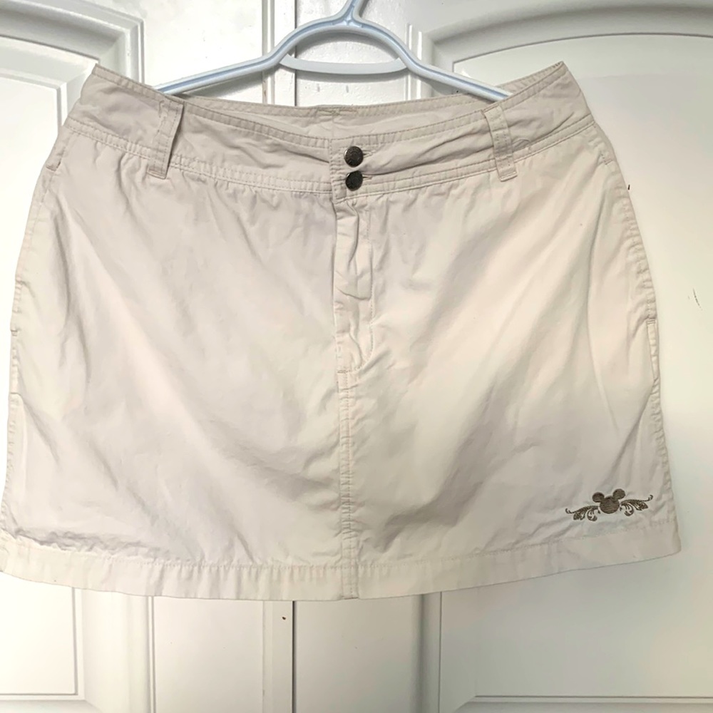 Disney Parks - Skort - Flat Front - Cream with Embroidered Mickey Mouse - M